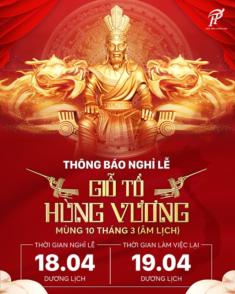 Thông báo nghỉ lễ Giỗ Tổ Hùng Vương 2024 May Phương Thảo