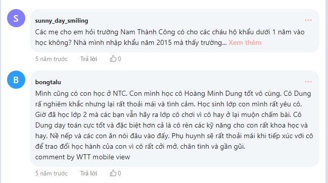 truong tiểu học nam thành công có tốt không