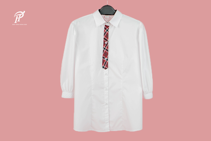 áo sơ mi học sinh nữ cấp 3, áo sơ mi trắng đồng phục học sinh, mẫu áo sơ mi đồng phục đẹp